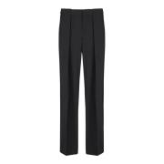 Balmain Veckade grain de poudre byxor Black, Herr