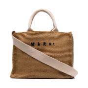 Marni Tropicalia Tote Bag i Brun Brown, Dam