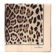 Dolce & Gabbana Leopardmönstrad Twill Sjal Hårband Brown, Dam