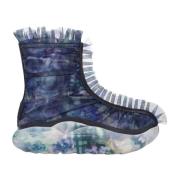 UGG Mesh Overlay Ruffle Print Stövlar Blue, Dam