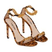 Tom Ford Leopardmönstrad Stilettosandal Brown, Dam