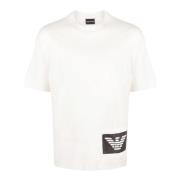 Emporio Armani Kortärmad bomullst-shirt med örnelogo White, Herr