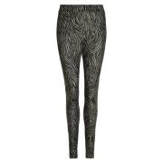 IN Front Mesh Leggings Svart Stiligt Print Multicolor, Dam