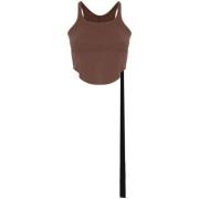 Rick Owens Brun Tanktop Rund Hals Bomull Brown, Dam