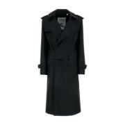 Burberry Silke Trenchcoat Svart Black, Dam