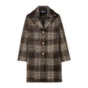 Luisa Cerano Metallic Plaid Wool Blend Jacket Brown, Dam