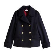 Tommy Hilfiger Ullblandad Peacoat för kvinnor Blue, Dam