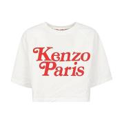 Kenzo Avslappnad Bomull T-shirt White, Dam