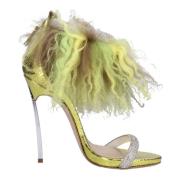 Casadei Med Klack Gul Yellow, Dam