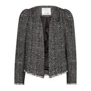 Co'Couture Svart Boucle Jacka Blazer Stilren Black, Dam