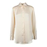 Nineminutes Elegant Skjorta med Polyester och Elastan Beige, Dam