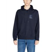 Emporio Armani Blå Logo Hoodie Tröjor Blue, Herr