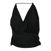 Dondup Polyester Top Black, Dam