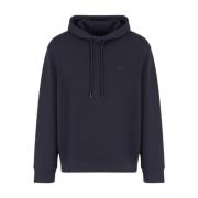 Armani Herrhoodie med liten logotyp Blue, Herr