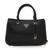 Guess Medium storlek väska med justerbar rem Black, Dam