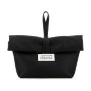 Maison Margiela Svart Läder Papperspåse Pouch Black, Dam