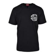 Diesel Avslappnad Bomullsblandning T-shirt Black, Herr