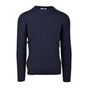 Alpha Studio Round-neck Knitwear Blue, Herr