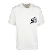 Msgm Bomull T-shirt med Unik Stil White, Herr