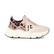 Emanuelle Vee Sneakers med kontrastinlägg i läder Pink, Dam