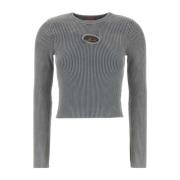 Diesel Grå Bomull Valary-R T-Shirt Gray, Dam