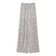 Patrizia Pepe Tribal Print Wide Leg Palazzo Byxor Beige, Dam