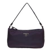 Prada Vintage Pre-owned Canvas prada-vskor Purple, Dam