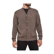 Armani Exchange Brun Cardigan Sweater Trendy Casual Stil Brown, Herr