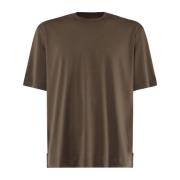 Ermenegildo Zegna Army Bomull T-shirt med Rund Krage Green, Herr