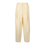 Patrizia Pepe Stiliga Cream Tapered Byxor Beige, Dam