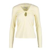 Proenza Schouler Bomull Elastan T-shirt Yellow, Dam