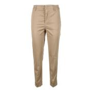 Dondup Bomull Elastan Byxor Beige, Dam