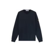 Stone Island Organisk Diagonalvävd Sweatshirt Blue, Herr