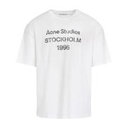 Acne Studios Logo T-shirt i Dusty White White, Herr