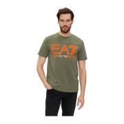 Emporio Armani EA7 Grön Logotyp Bomull T-shirt Green, Herr