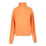 Alysi Ull Cashmere Stickad Tröja Orange, Dam