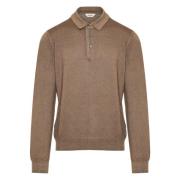 Gran Sasso Ull Polo Skjorta Tillverkad i Italien Beige, Herr