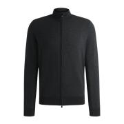 Hugo Boss Jacquard Dragkedja Cardigan Black, Herr