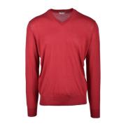 Ballantyne V-neck Knitwear Red, Herr