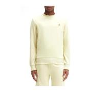 Fred Perry Bomull French Terry Crewneck Sweatshirt Beige, Herr