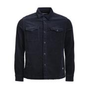 Barbour Blå Cord Overshirt Casual Skjorta Blue, Herr