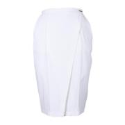 Elisabetta Franchi Elegant Veckad Midi Kjol White, Dam