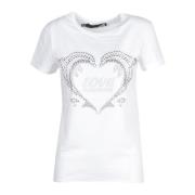 Love Moschino Bomull Elastan T-shirt White, Dam