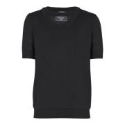 Balmain Stickad T-shirt med två kragar Black, Herr