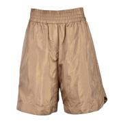 Douuod Woman Silkeblandade Bermuda Shorts Brown, Dam