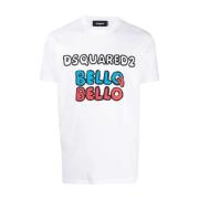 Dsquared2 Logo Print Bomull T-Shirt White, Herr