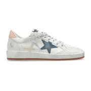 Golden Goose Sneakers med perforerad stjärna och glittersnören White, ...