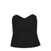 Marella Elegant Topp med Stretchigt Tyg Black, Dam