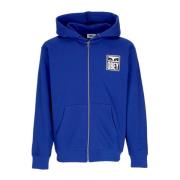 Obey Blå Zip Hoodie med Eyes Icon Blue, Herr