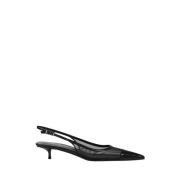 Saint Laurent Mesh Slingback Pumps Black, Dam